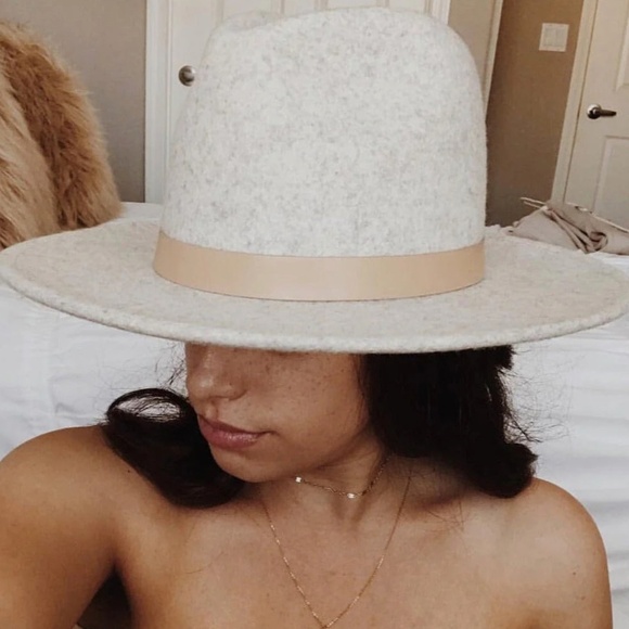 NWOT Lack Of Color Grey The Mack Fedora Leather Band Trim Boho Hat in Size M/57 - Picture 6 of 7